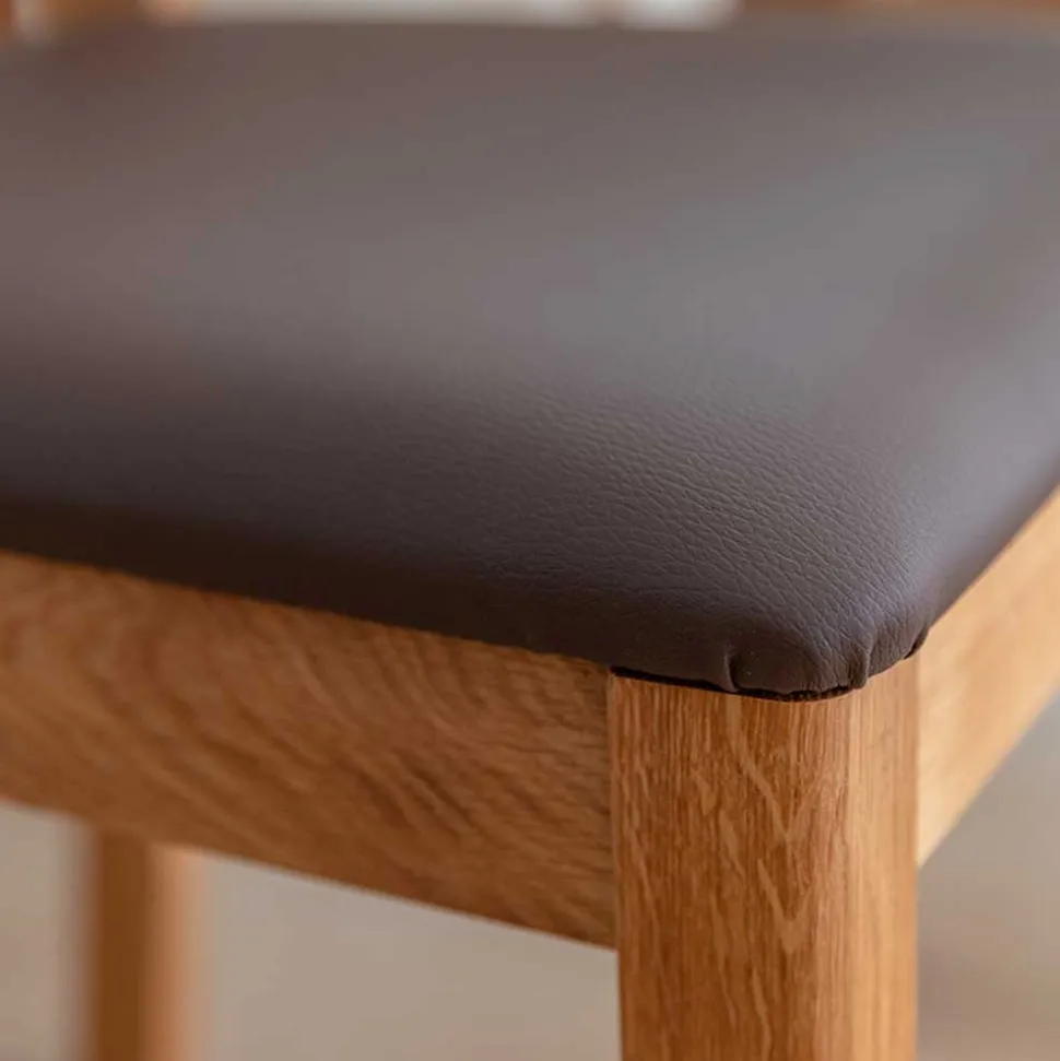 Esstischstuhl aus Wildeiche mit Kunstleder Sitz - Ernestan