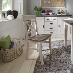 Esstischstuhl Yoan in Weiß-Grau (2er Set)