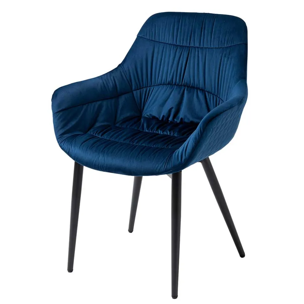 Esszimmer Armlehnenstuhl in Blau Samt - Rulyna
