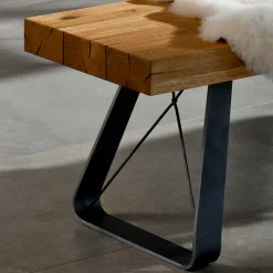 Esszimmer Bank aus Eiche & Metall - Ventida