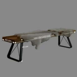 Esszimmer Bank aus Eiche & Metall - Ventida