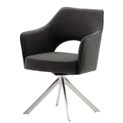 Esszimmer Drehstühle in Grau Stoff - Rirona (2er Set)