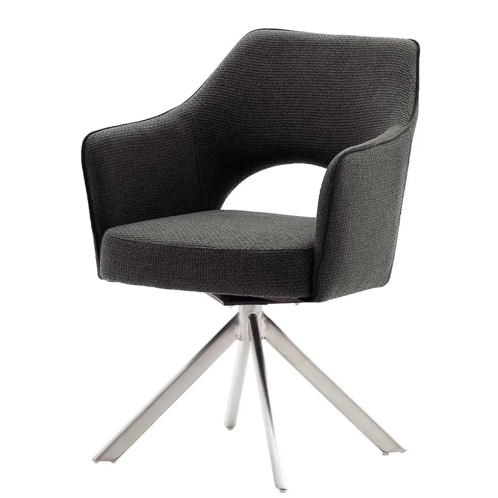 Esszimmer Drehstühle in Grau Stoff - Rirona (2er Set)