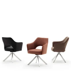 Esszimmer Drehstühle in Grau Stoff - Rirona (2er Set)