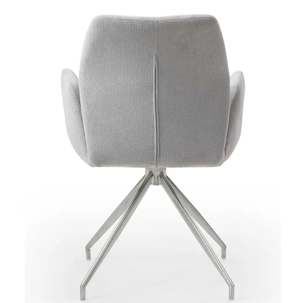 Esszimmer Drehstuhl mit Armlehnen in Hellgrau - Chiety