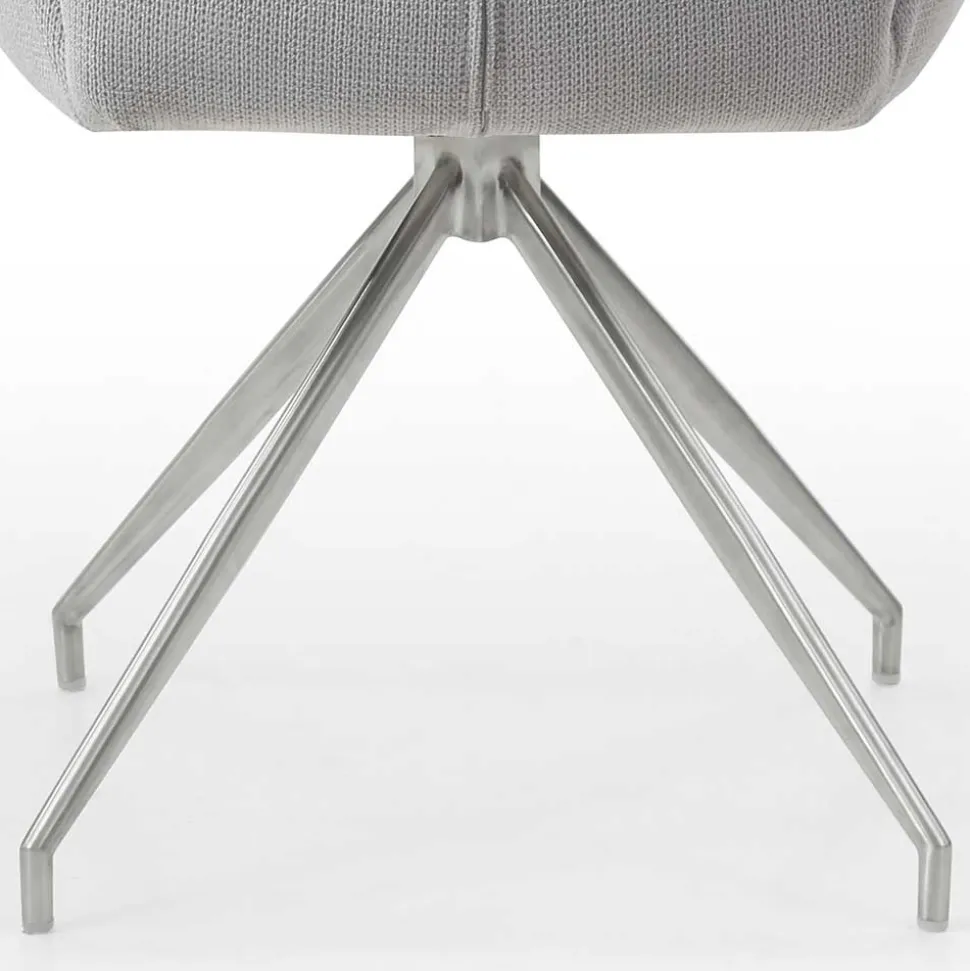 Esszimmer Drehstuhl mit Armlehnen in Hellgrau - Chiety