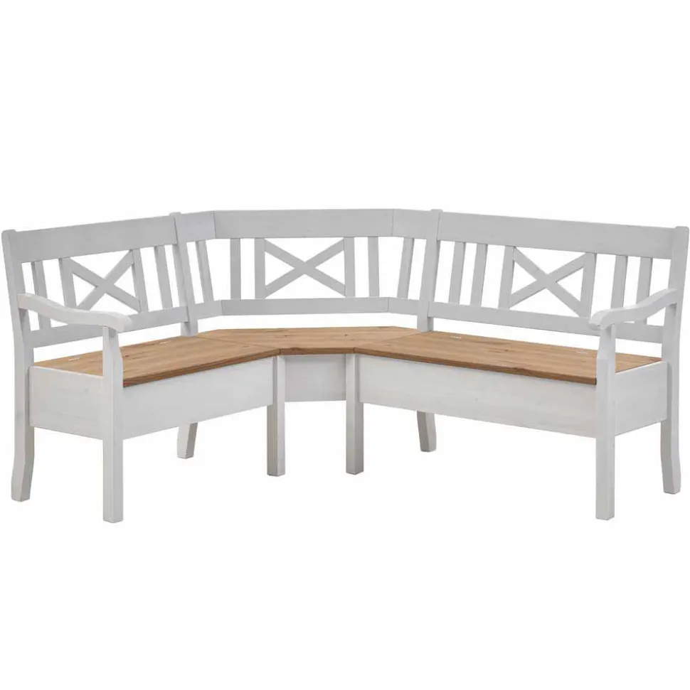 Esszimmer Eckbank Lugon aus Kiefer Weiß massiv