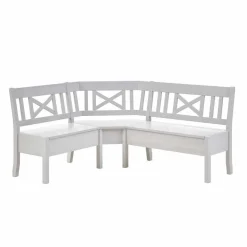 Esszimmer Eckbank Onesti in Weiß Kiefer massiv