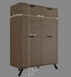 Esszimmer Highboard Rodonda im Retro Style