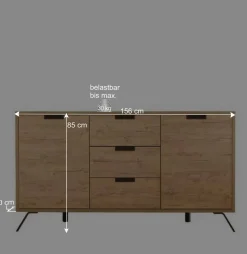 Esszimmer Möbel Set in Eiche - Rodonda (dreiteilig)