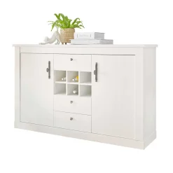 Esszimmer Möbel Set in weißer Holzoptik Pinie - Liancos (vierteilig)