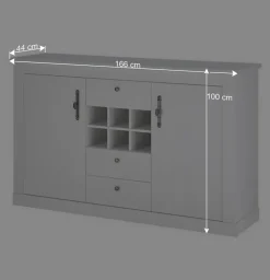 Esszimmer Möbel Set in weißer Holzoptik Pinie - Liancos (vierteilig)
