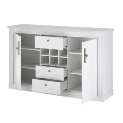 Esszimmer Möbel Set in weißer Holzoptik Pinie - Liancos (vierteilig)