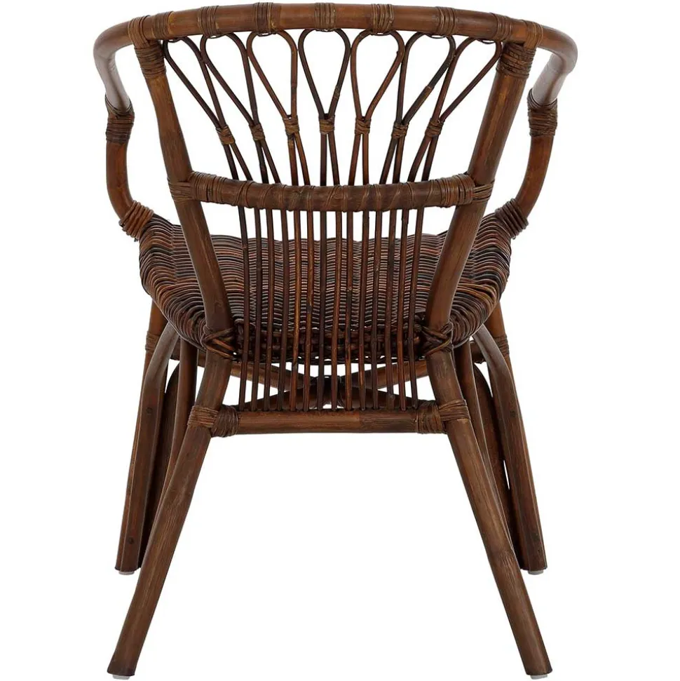 Esszimmer Rattanstuhl in Braun - Longford (2er Set)