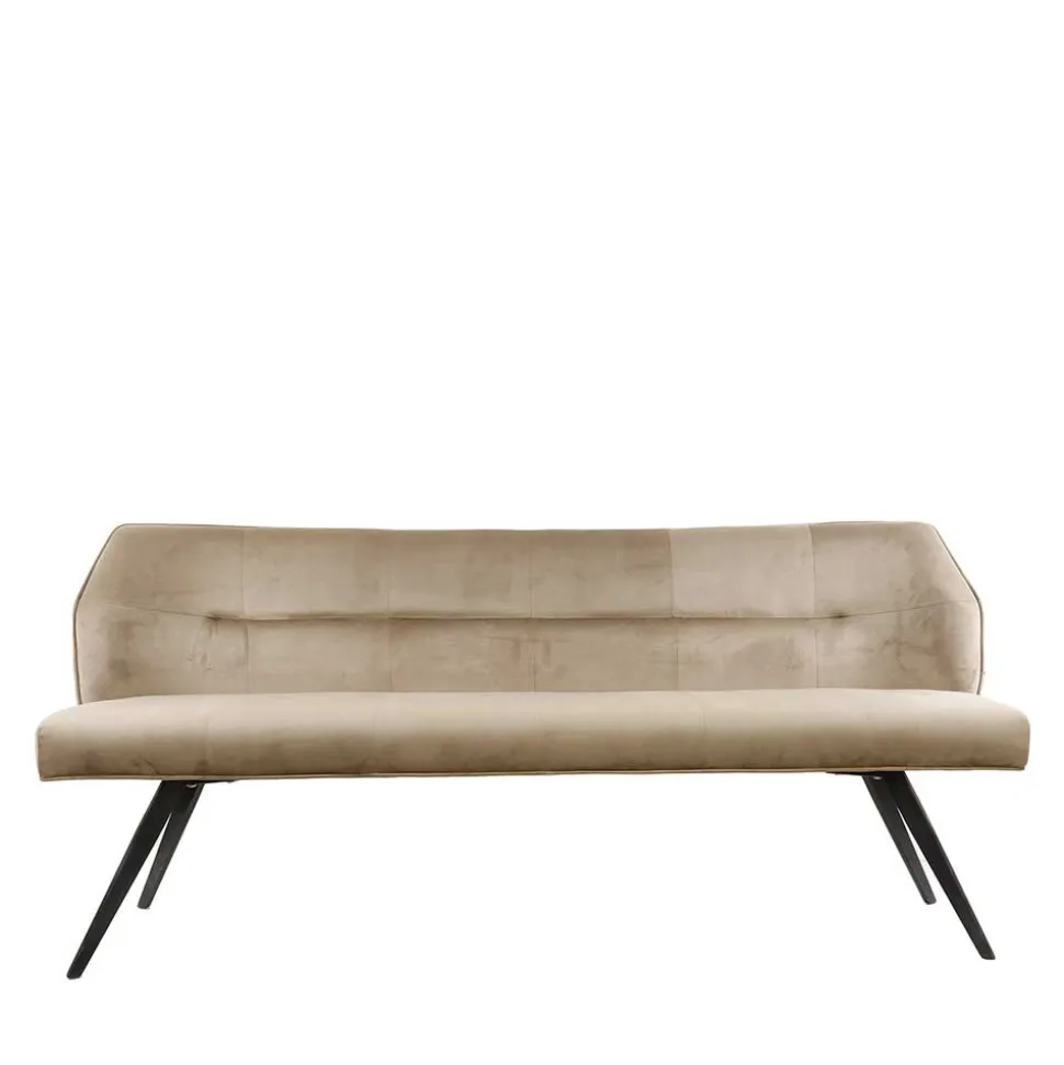 Esszimmer Samt Polsterbank in Beige - Valbreda