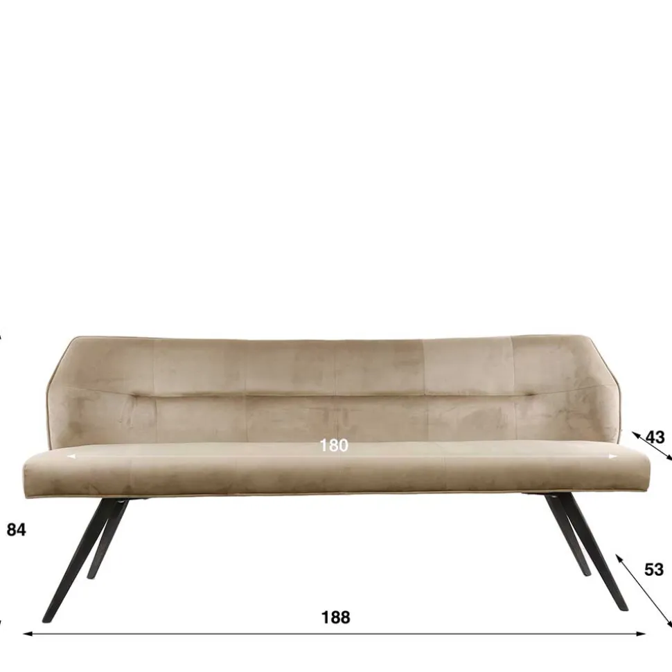 Esszimmer Samt Polsterbank in Beige - Valbreda