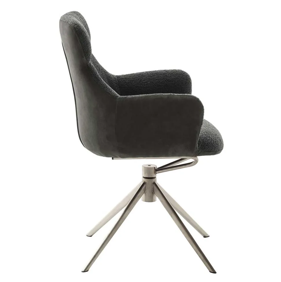 Esszimmer Sesselstuhl in Anthrazit - Prising (2er Set)