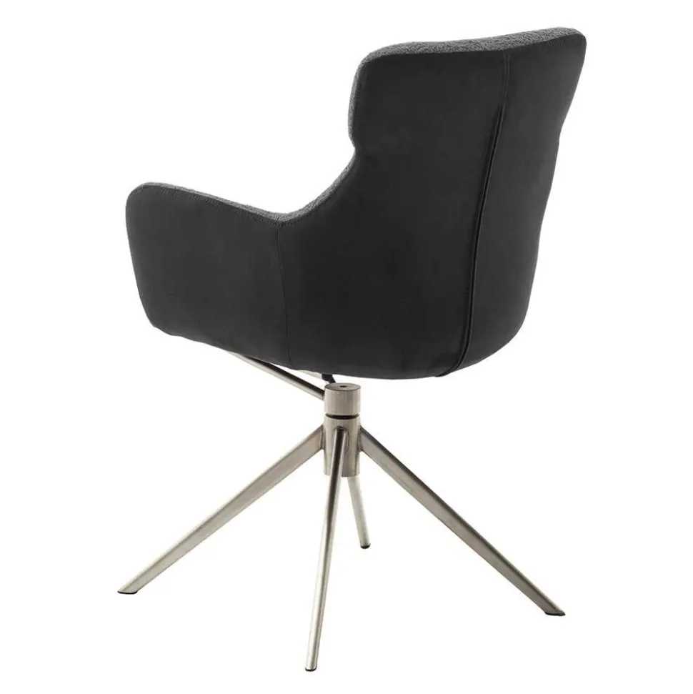 Esszimmer Sesselstuhl in Anthrazit - Prising (2er Set)