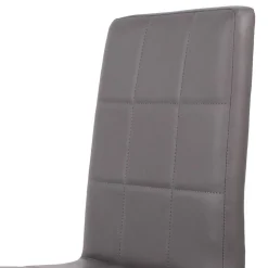 Esszimmer Sitzgruppe in Grau & Weiß Sisela mit Kunstleder Stühlen (fünfteilig)