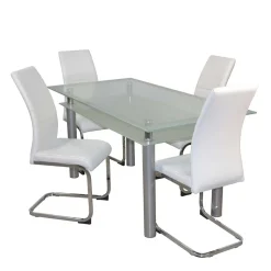 Esszimmer Sitzgruppe mit Glastisch - Yulmatro (fünfteilig)