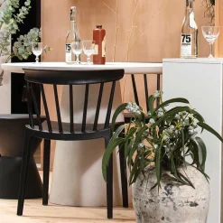 Esszimmer Stapelstuhl in Schwarz - Excellenta (2er Set)