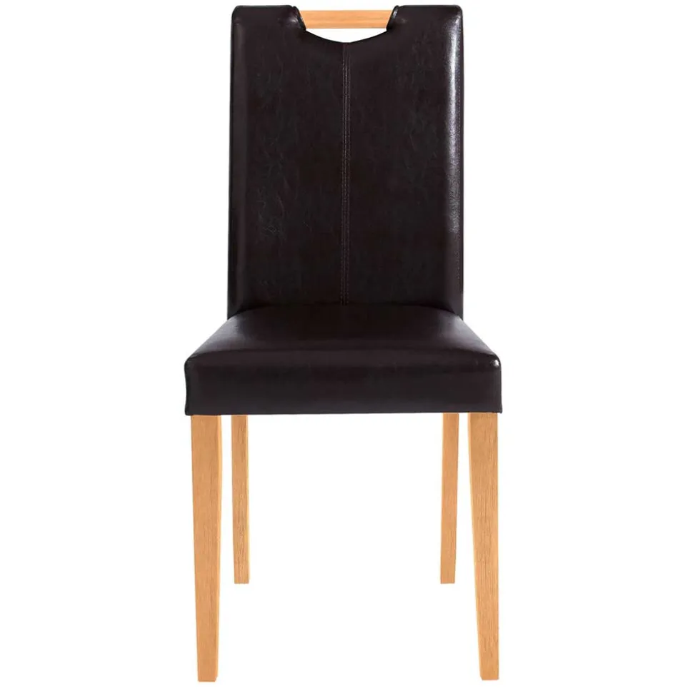 Esszimmer Stühle in Dunkelbraun & Natur - Selectra (2er Set)