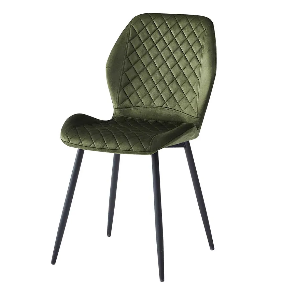 Esszimmer Stuhlset in Dunkelgrün - Yalley (4er Set)
