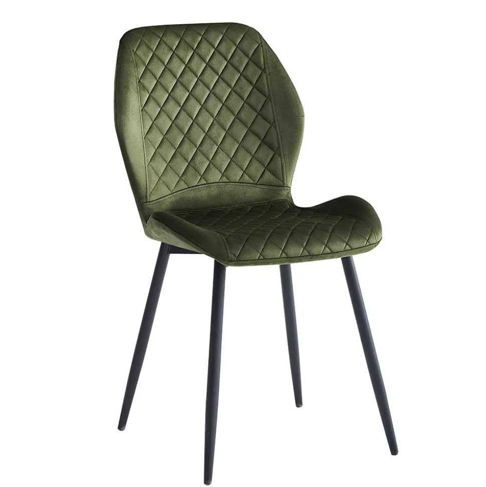 Esszimmer Stuhlset in Dunkelgrün - Yalley (4er Set)