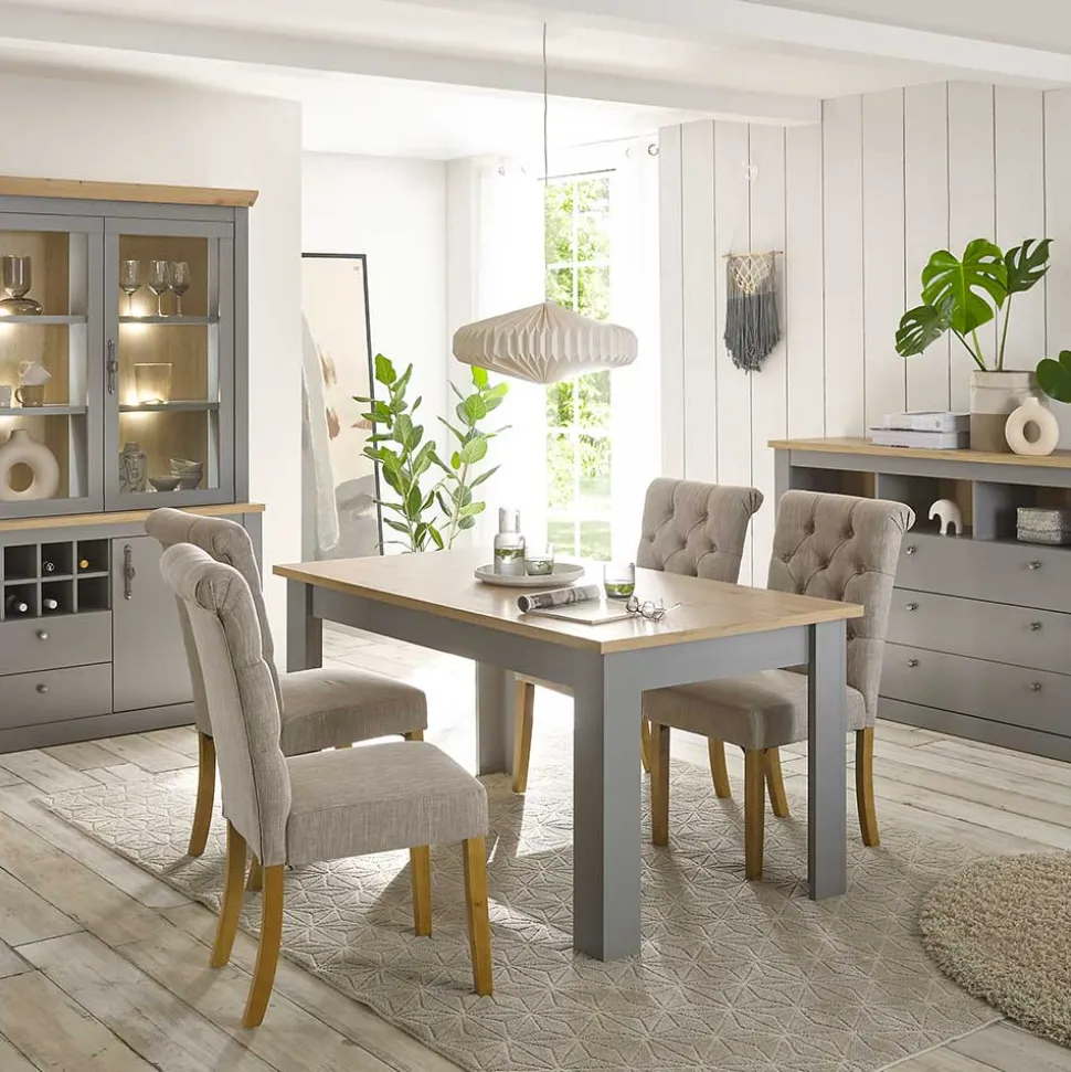 Esszimmer Tisch in Eiche NB & Lichtgrau - Buleta