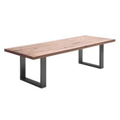 Esszimmer Tisch mit dunkler Eichenplatte - Buleta