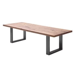 Esszimmer Tisch mit dunkler Eichenplatte - Buleta