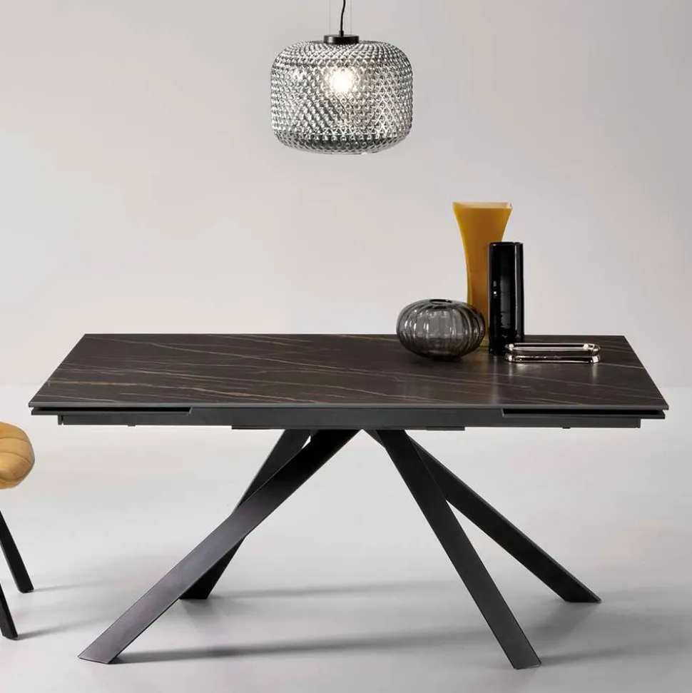 Esszimmer Tisch mit Sinterstein Platte verlängerbar - Paulo