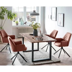 Esszimmer Tischgruppe mit Drehstühlen - Conny (fünfteilig)