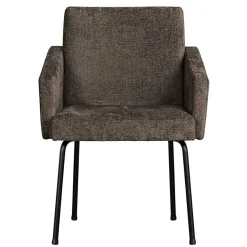 Esszimmer Tischsessel in Graubraun Stoff - Davos (2er Set)