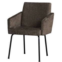 Esszimmer Tischsessel in Graubraun Stoff - Davos (2er Set)