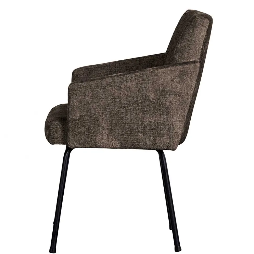 Esszimmer Tischsessel in Graubraun Stoff - Davos (2er Set)