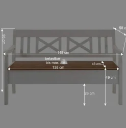 Esszimmerbank Barlad mit Armlehnen und Truhe