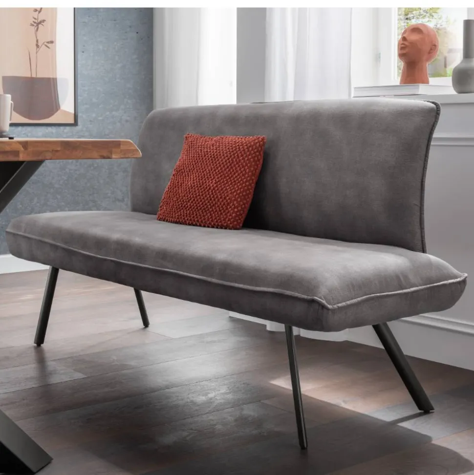 Esszimmerbank in Dunkelgrau Microfaser - Aturin