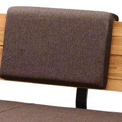 Esszimmerbank mit Rückenlehne in Braun Stoff - Virds