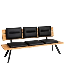 Esszimmerbank mit Rückenlehne in Wildeiche - Piton