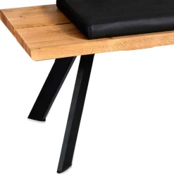 Esszimmerbank mit Rückenlehne in Wildeiche - Piton