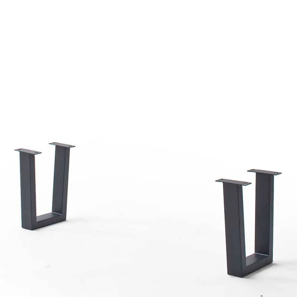 Esszimmerbank mit Trapez-Bügelbeinen Anthrazit - Ramino