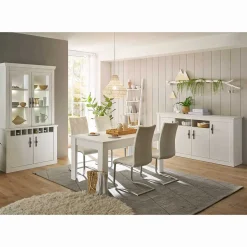 Esszimmereinrichtung in weißer Holzoptik Pinie - Liancos (dreiteilig)