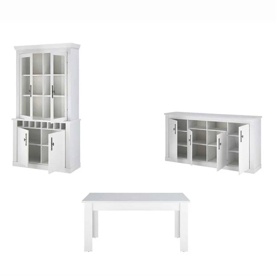 Esszimmereinrichtung in weißer Holzoptik Pinie - Liancos (dreiteilig)