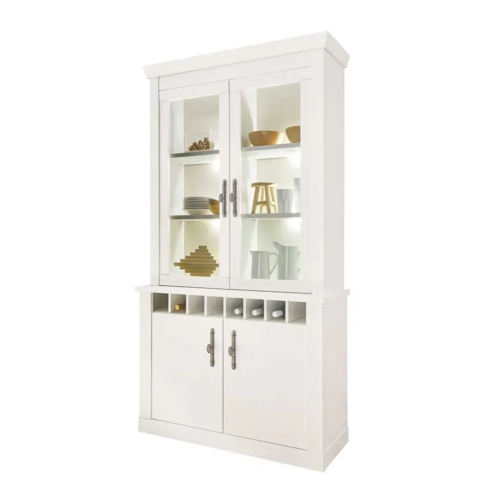 Esszimmereinrichtung in weißer Holzoptik Pinie - Liancos (dreiteilig)