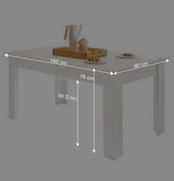 Esszimmereinrichtung in weißer Holzoptik Pinie - Liancos (dreiteilig)