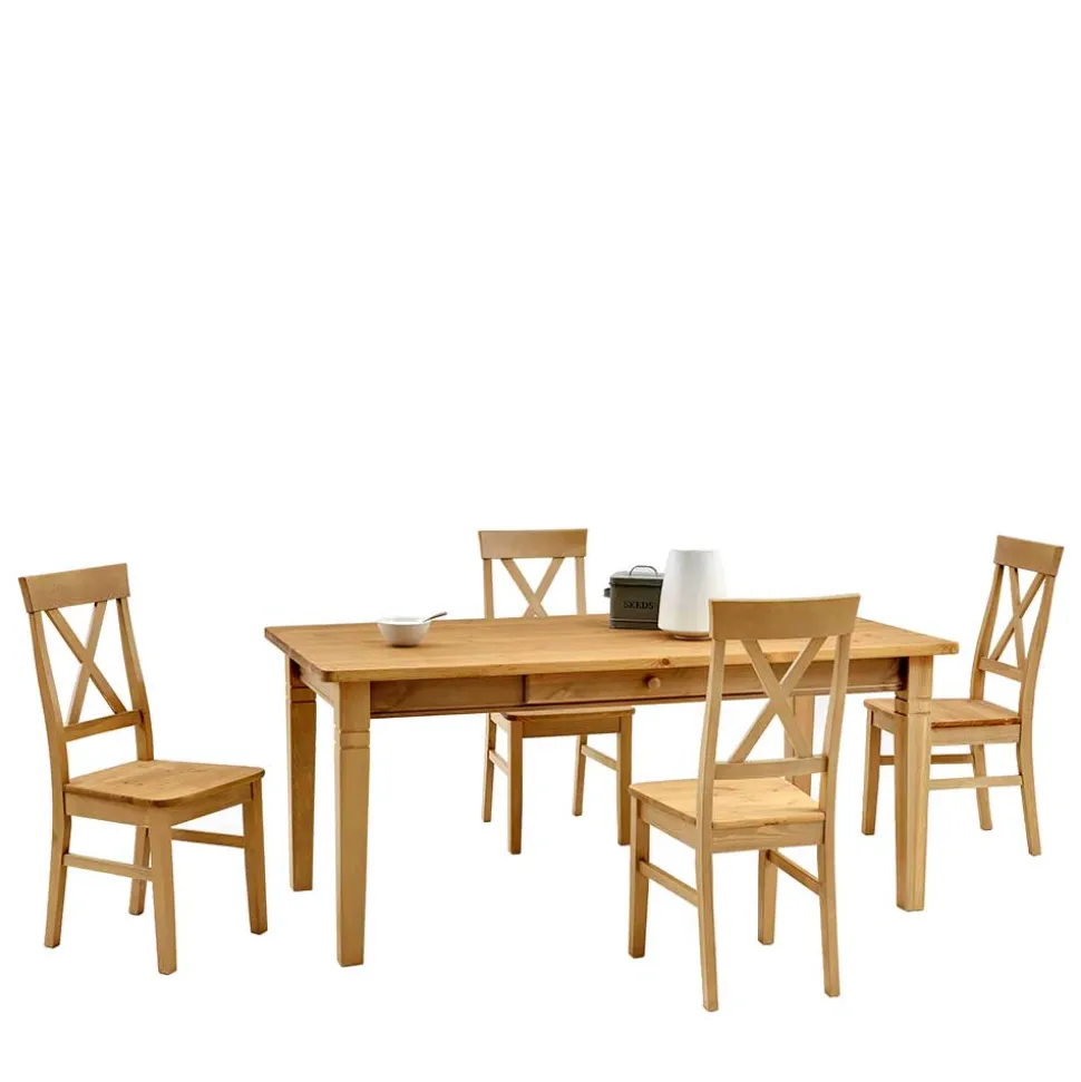 Esszimmergruppe Giurgia aus Kiefer Massivholz (fünfteilig)