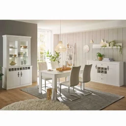 Esszimmermöbel Kombi in weißer Holzoptik Pinie - Liancos (vierteilig)