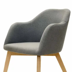 Esszimmersessel mit Stoff in Grau Grosma & Holzgestell Eiche