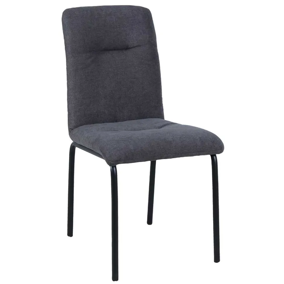 Esszimmerstühle in Dunkelgrau & Schwarz - Frees (2er Set)